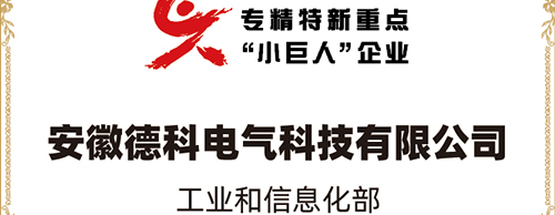 「小巨人 大分量」| 9999js金沙老品牌电气荣获“国家专精特新重点小巨人企业”称号！